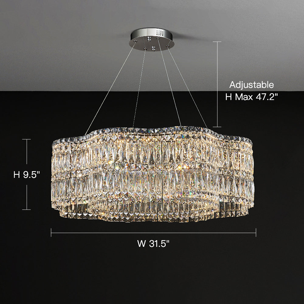 Modern Floral K9 Crystal Chandelier in Chrome - Sofary Lighting