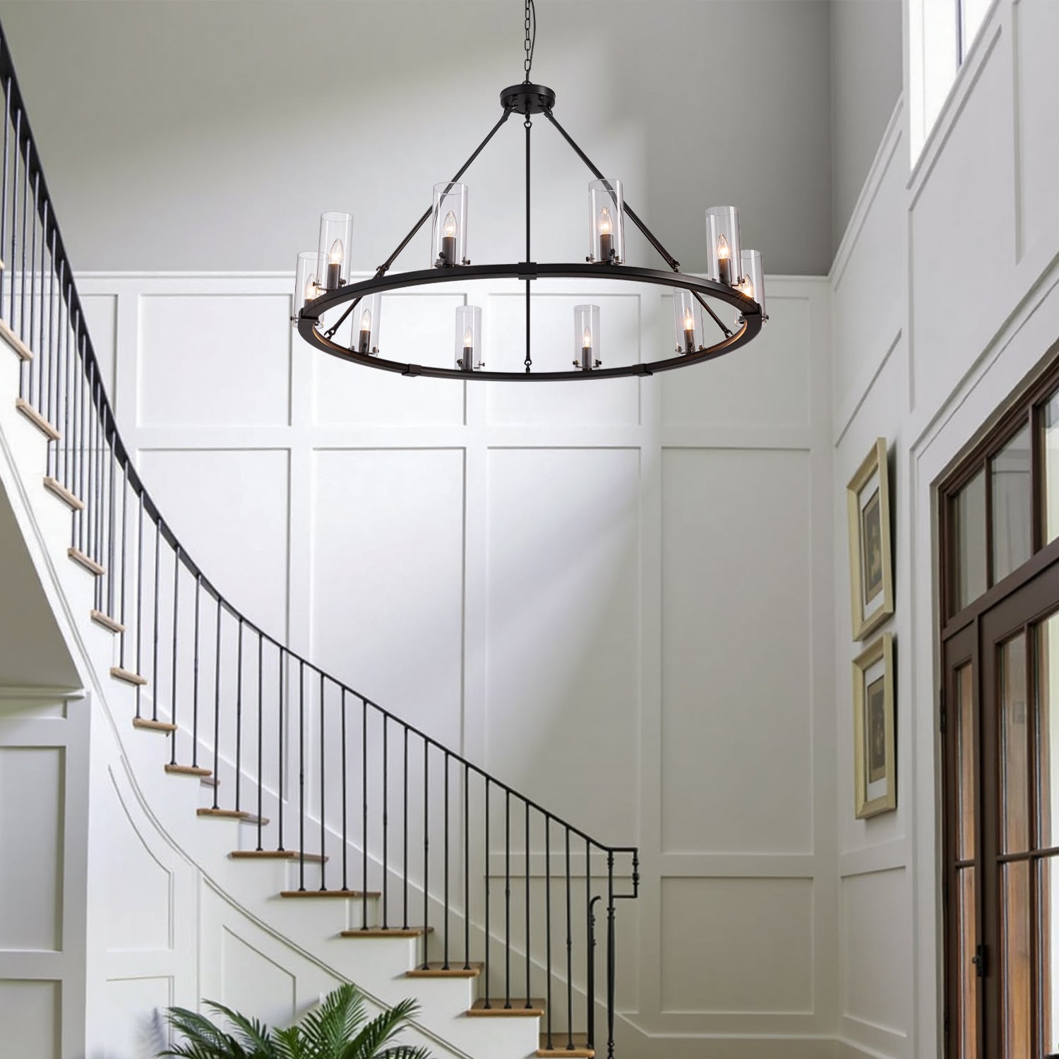 Modern Farmhouse Black Round Chandelier - Sofary Lighting