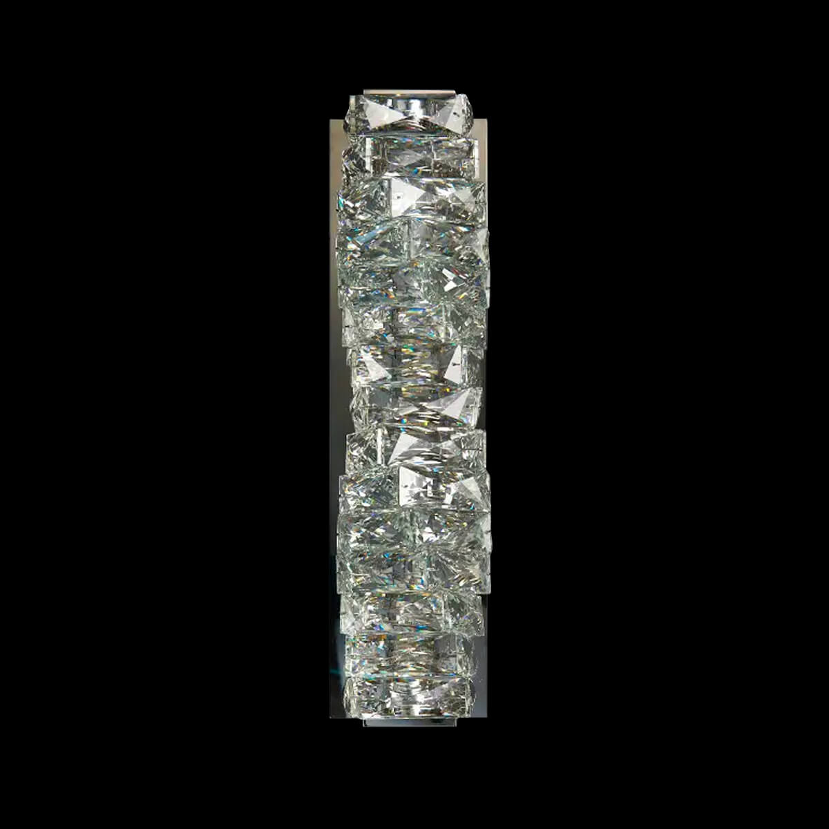 Nordic-modern-luxury-crystal-wall-lamp-bedroom-lamp-front-view-black  | Siljoy