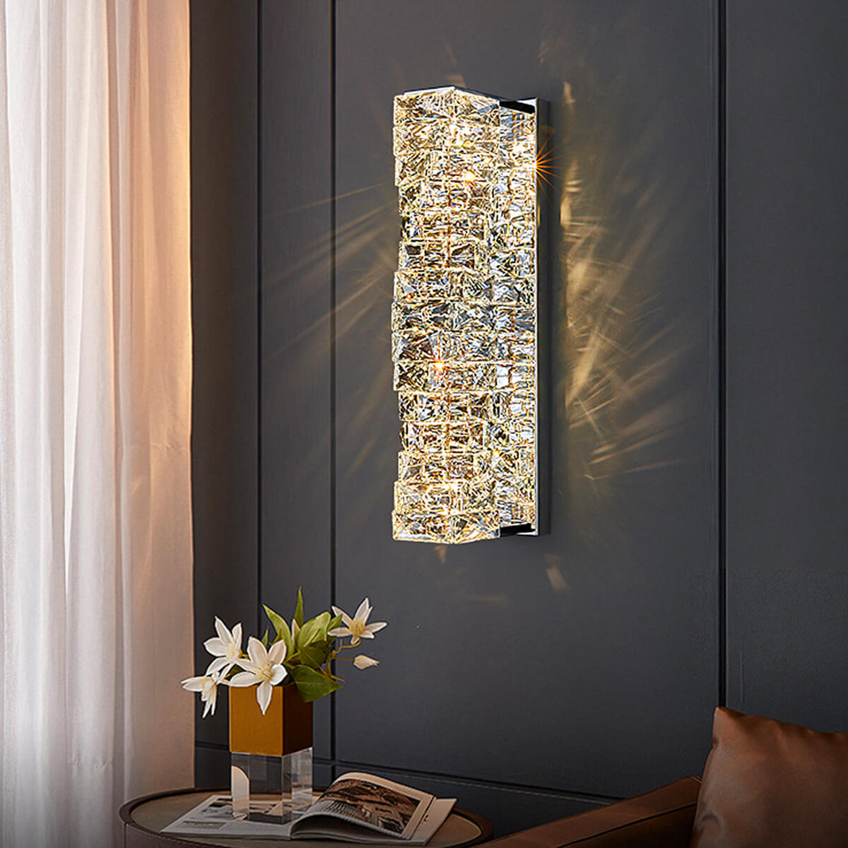 Nordic-modern-luxury-crystal-wall-lamp-bedroom-lamp-living room  | Siljoy
