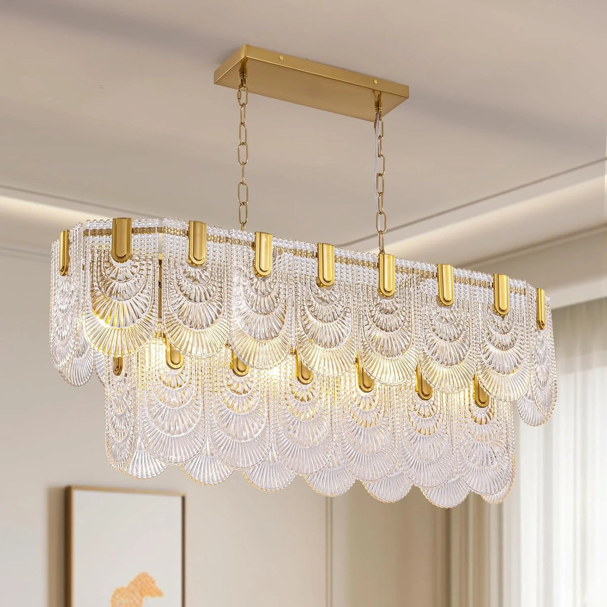 Opulent Modern Luxury Gold Crystal Chandelier for Dining Room & Kitchen ...