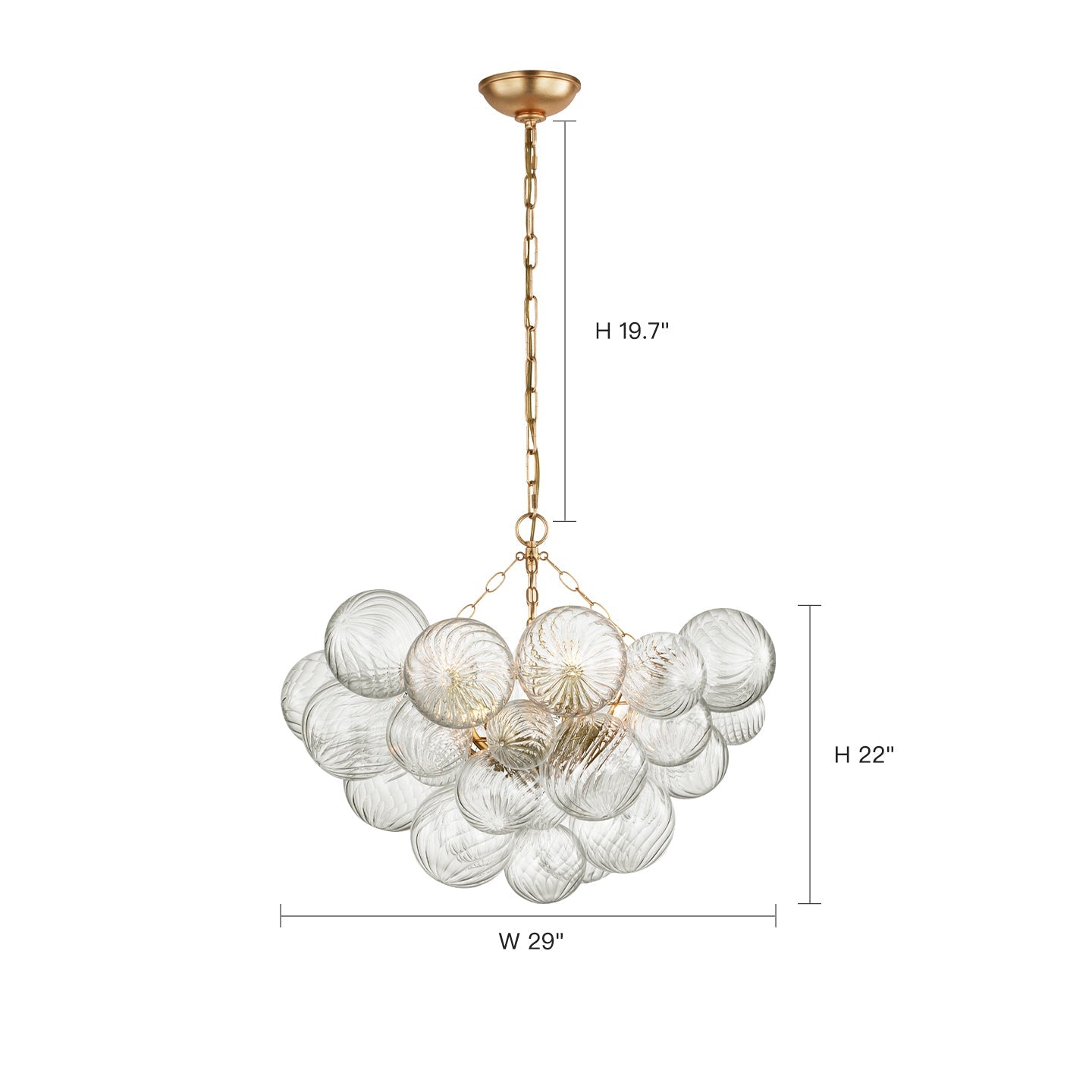 Round Swirled Clear Blown Glass Ribbed Globe - Sofary Lighting