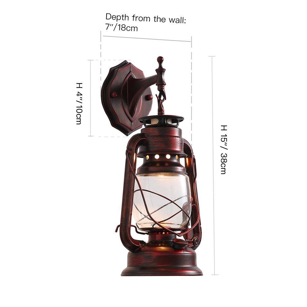 Rustic Lantern Wall Sconce---size | Siljoy