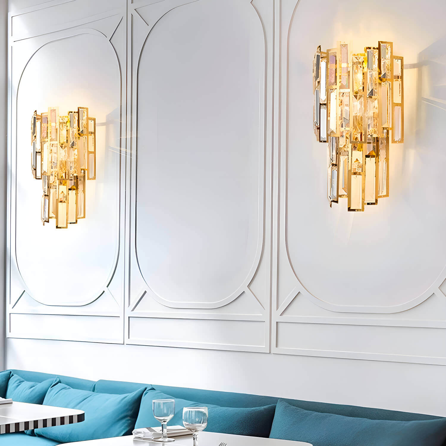 Postmodern Elegant Art Gold Crystal Wall Sconce Lamp for Indoor-livingroom-4 |Siljoy Lighting