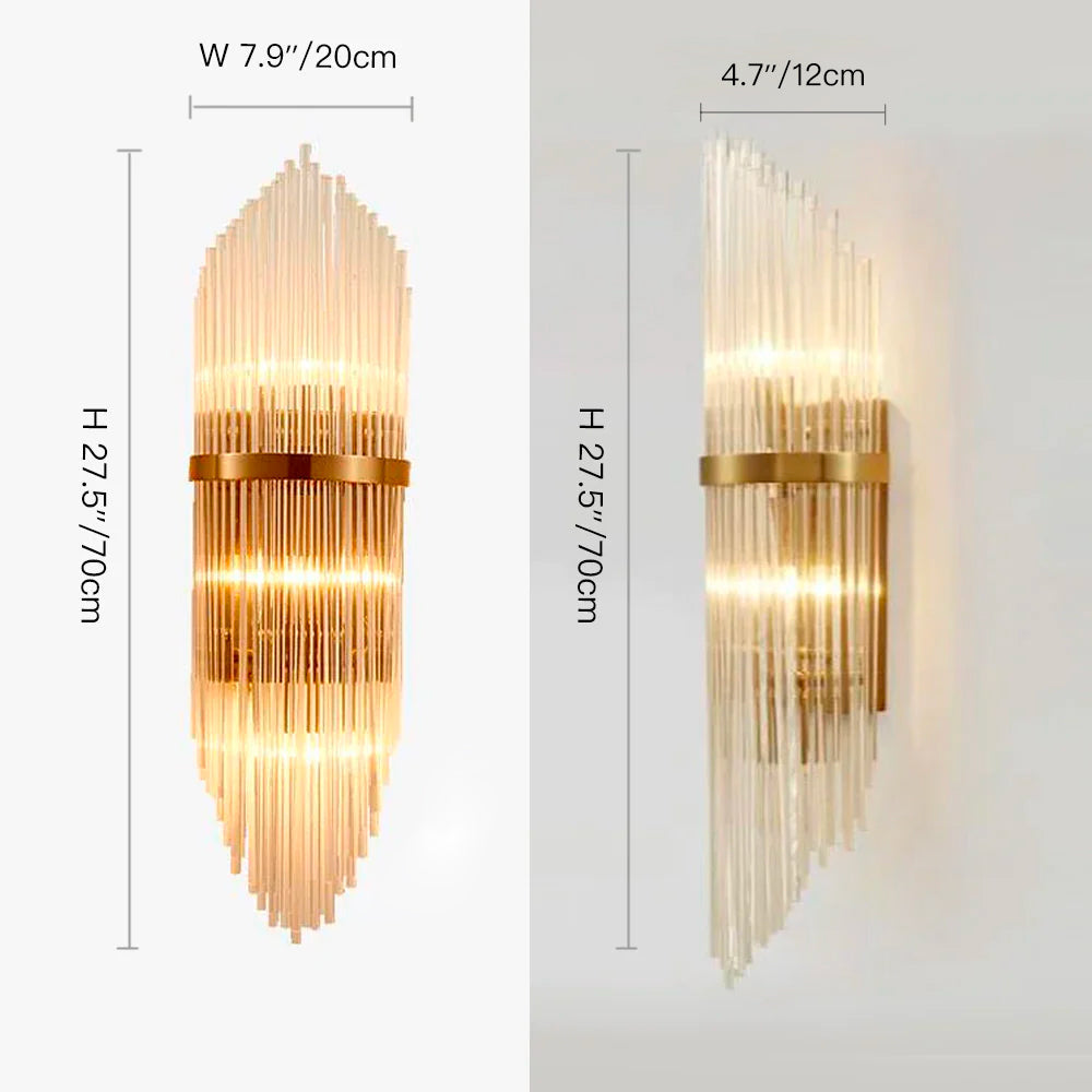 Crystal Wall Sconce Wall Lamp Lighting Fixture-Dimension| Siljoy