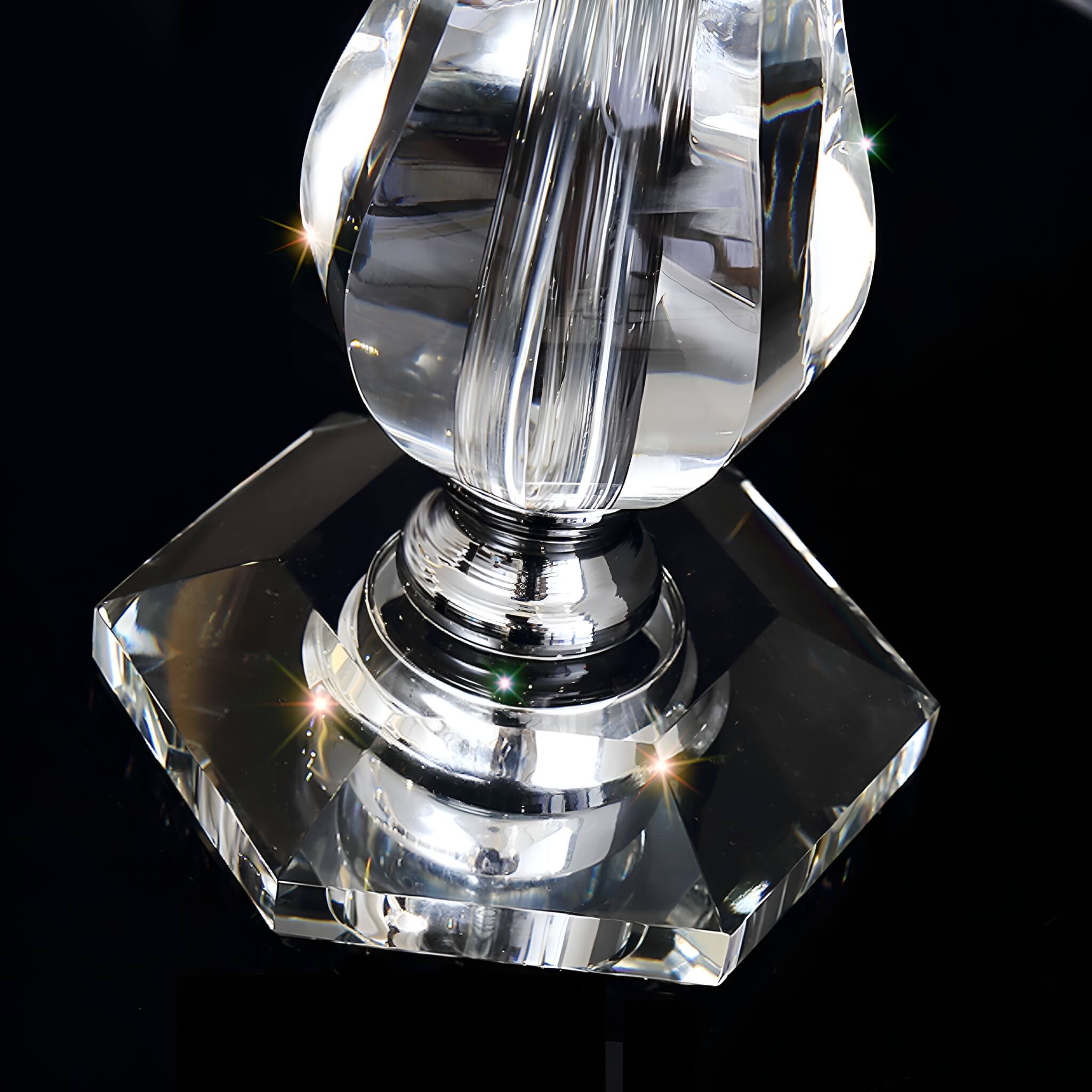 Fashion Crystal Table Lamp with Blue Lampshade-details-3 |Siljoy