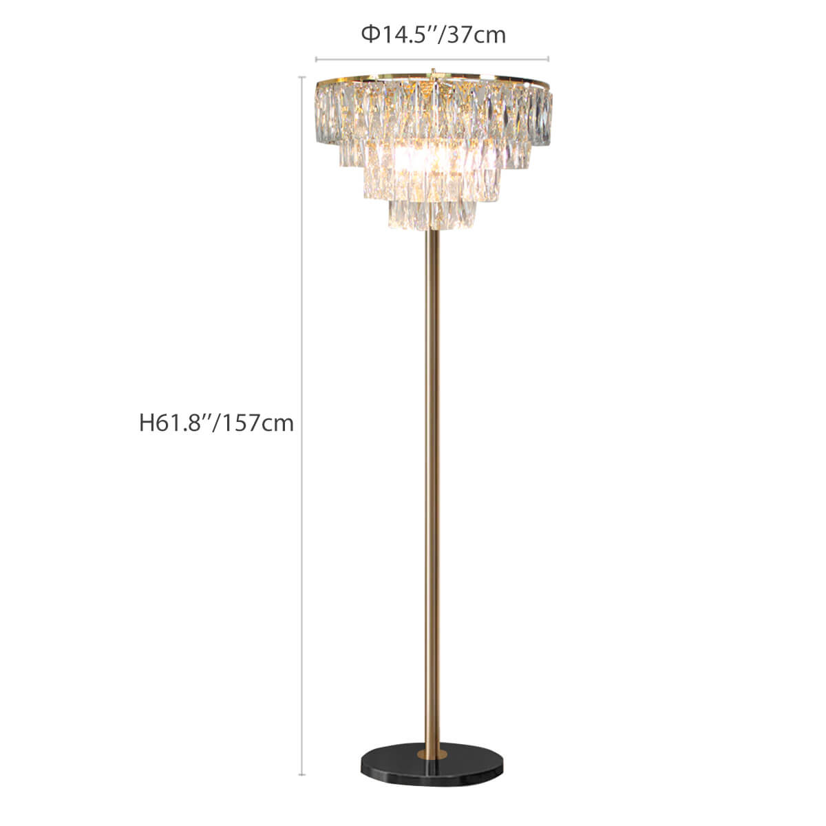 French Luxe Crystal Floor Lamp for Living Room and Bedroom -size|Siljoy
