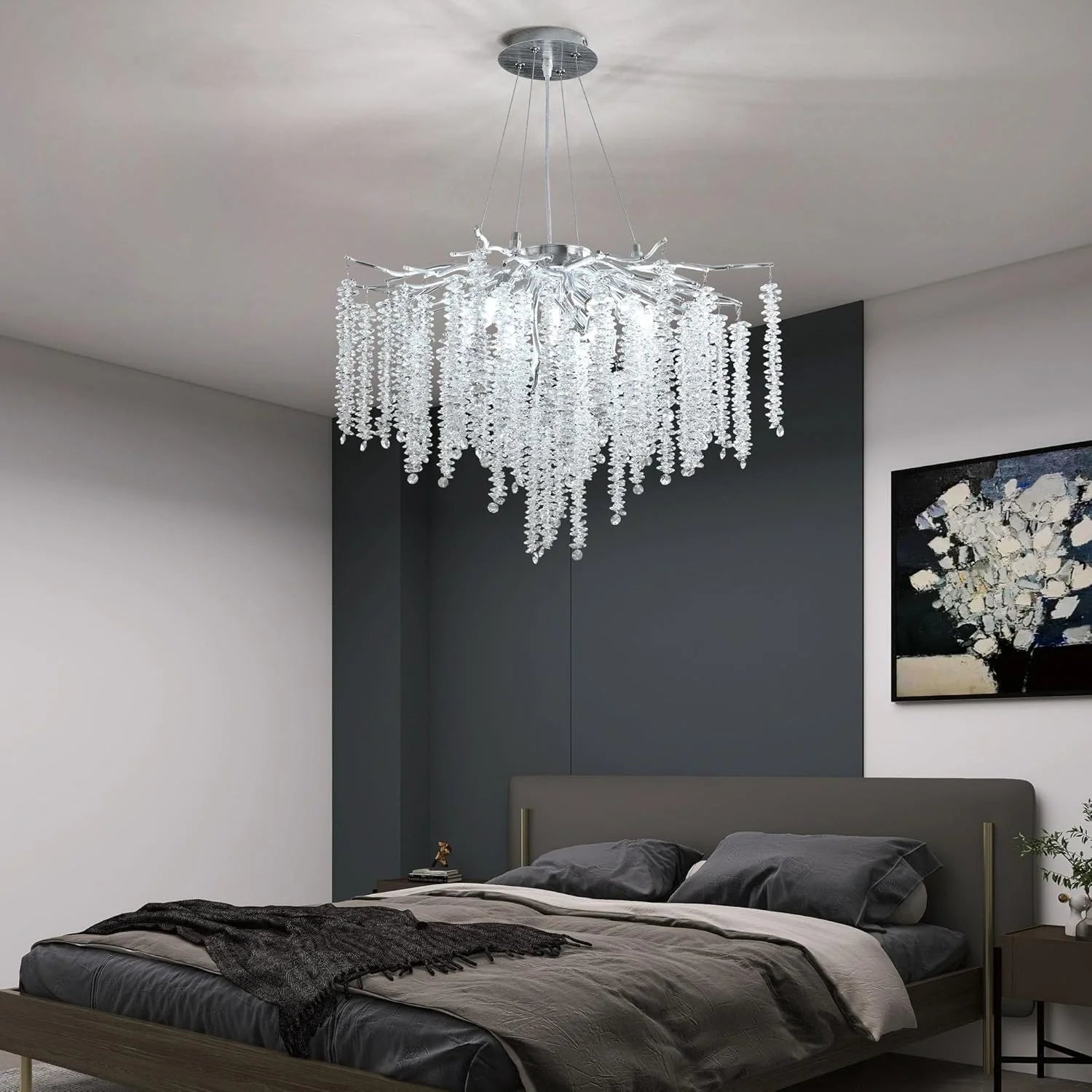luxury-french-silver-branch-chandelier-with-glass-tassels-installed-in-bedroom-ch405-20250619-Sofary-Lighting
