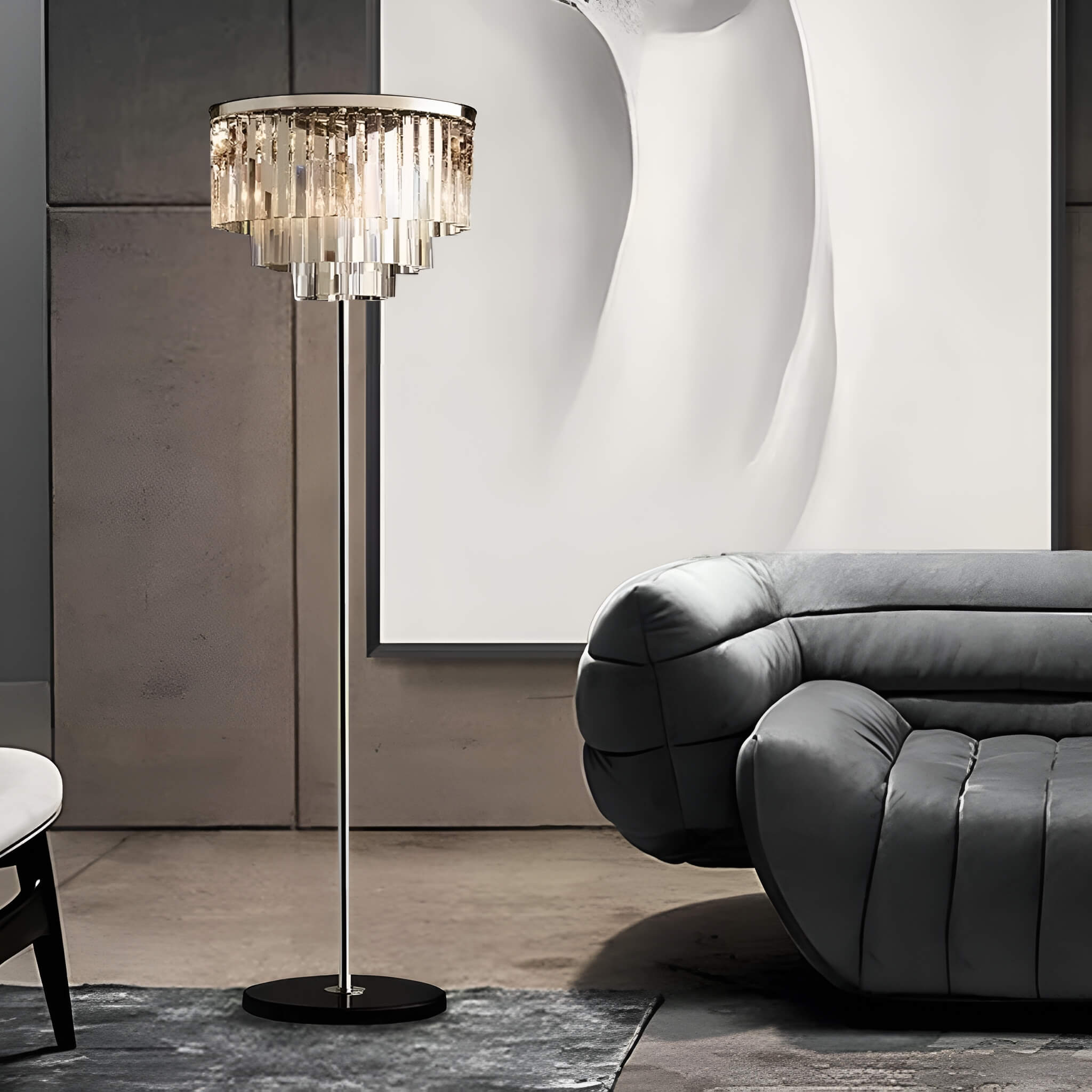 Modern American Crystal Floor Lamp for Elegant Living Spaces-living-room|Siljoy