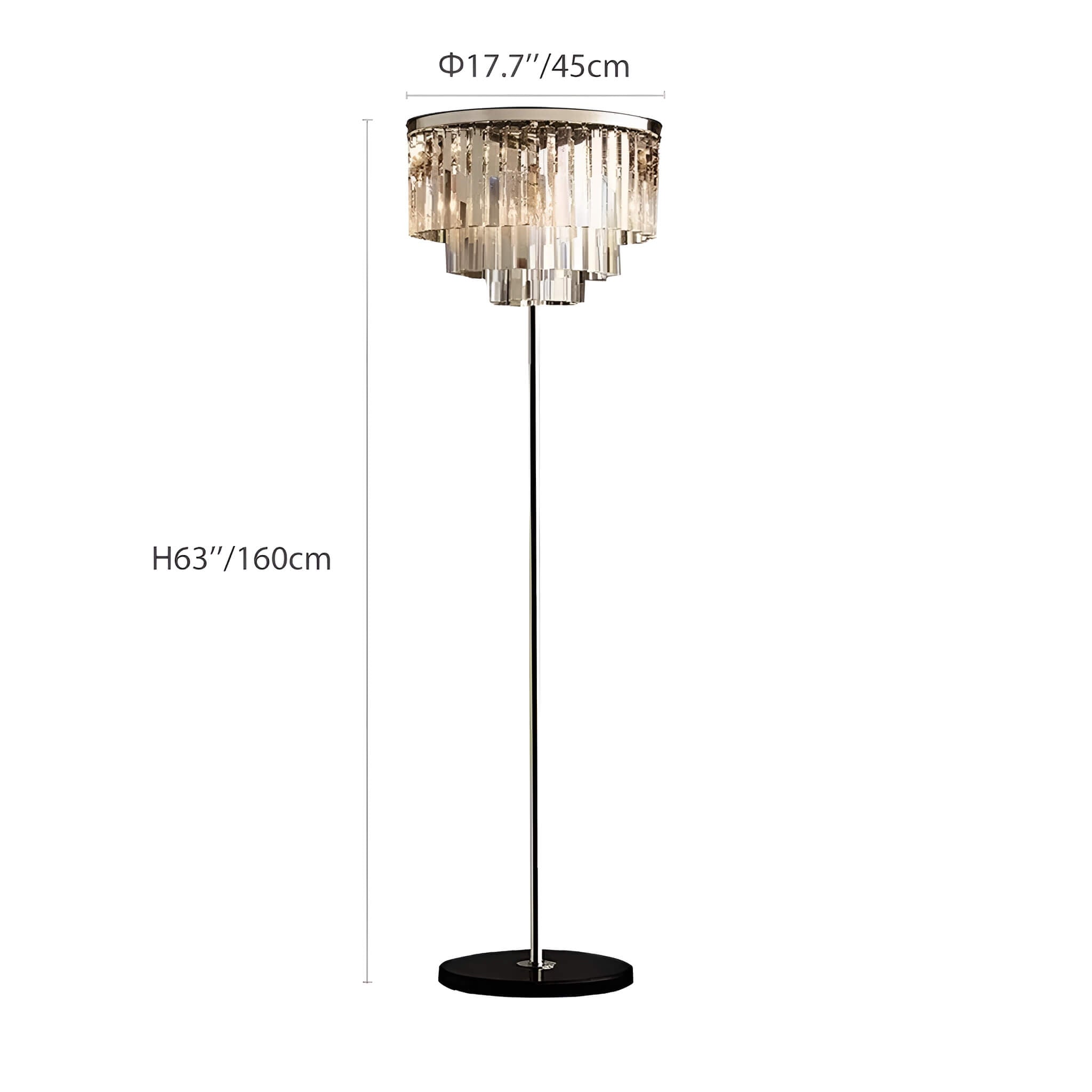 Modern American Crystal Floor Lamp for Elegant Living Spaces-size|Siljoy