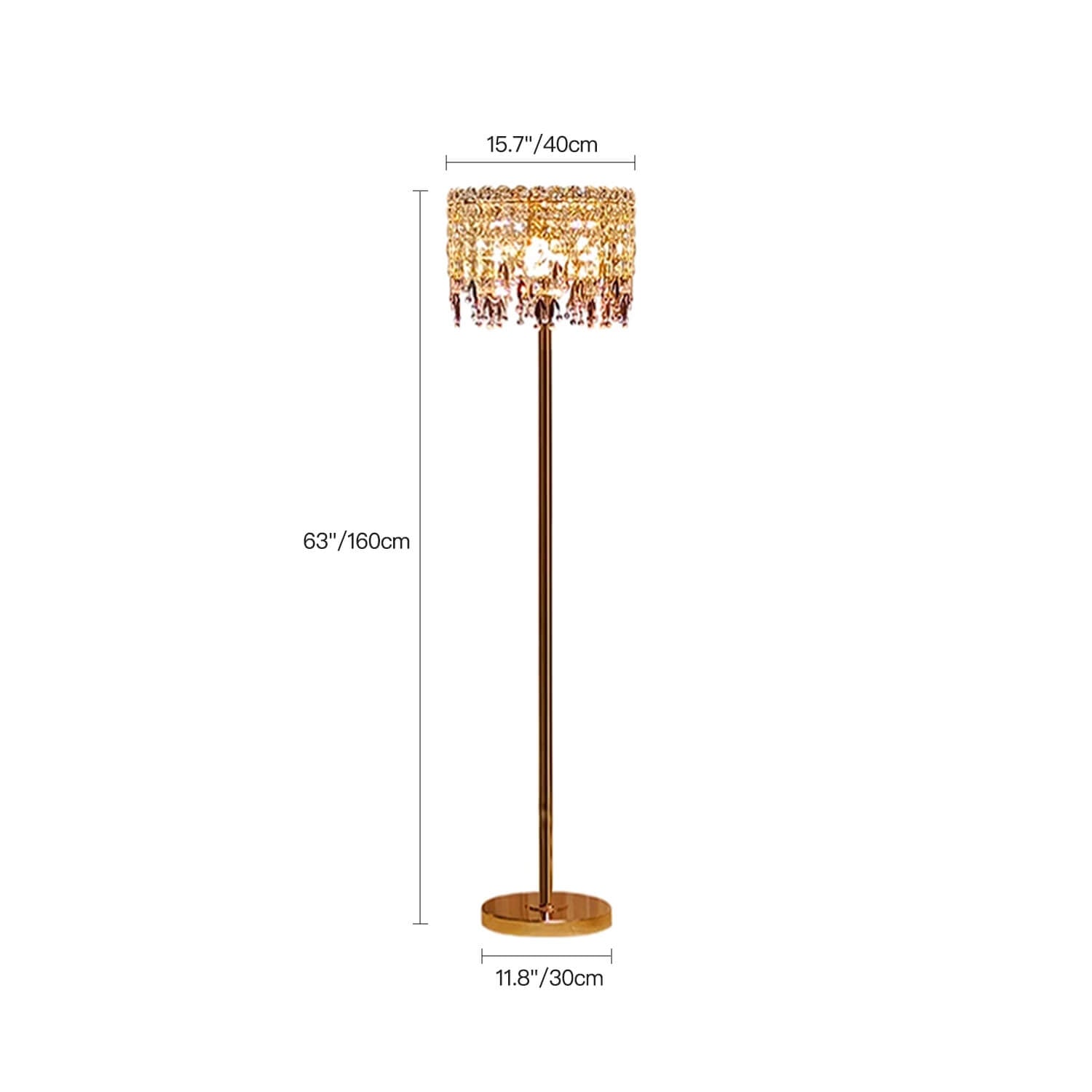 Modern Luxury Crystal Foor Lamp for Bedroom-size |Siljoy
