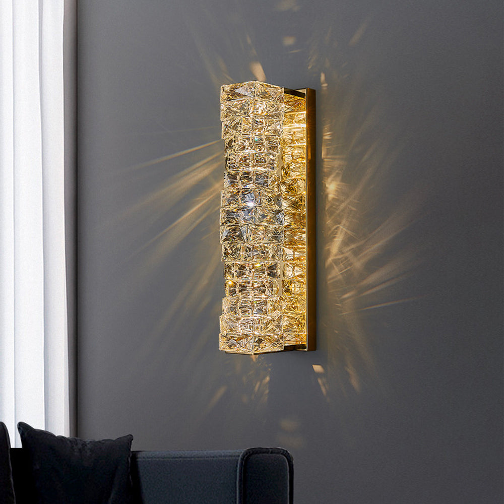 Modern Luxury Crystal Wall Lamp Bedroom Lamp --sideview| Siljoy