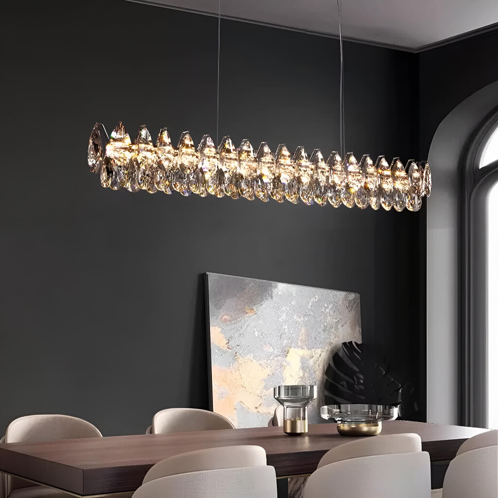 Modern Raindrops Crystal Rectangle Chandelier Living Room-2 | Sofary Lighting