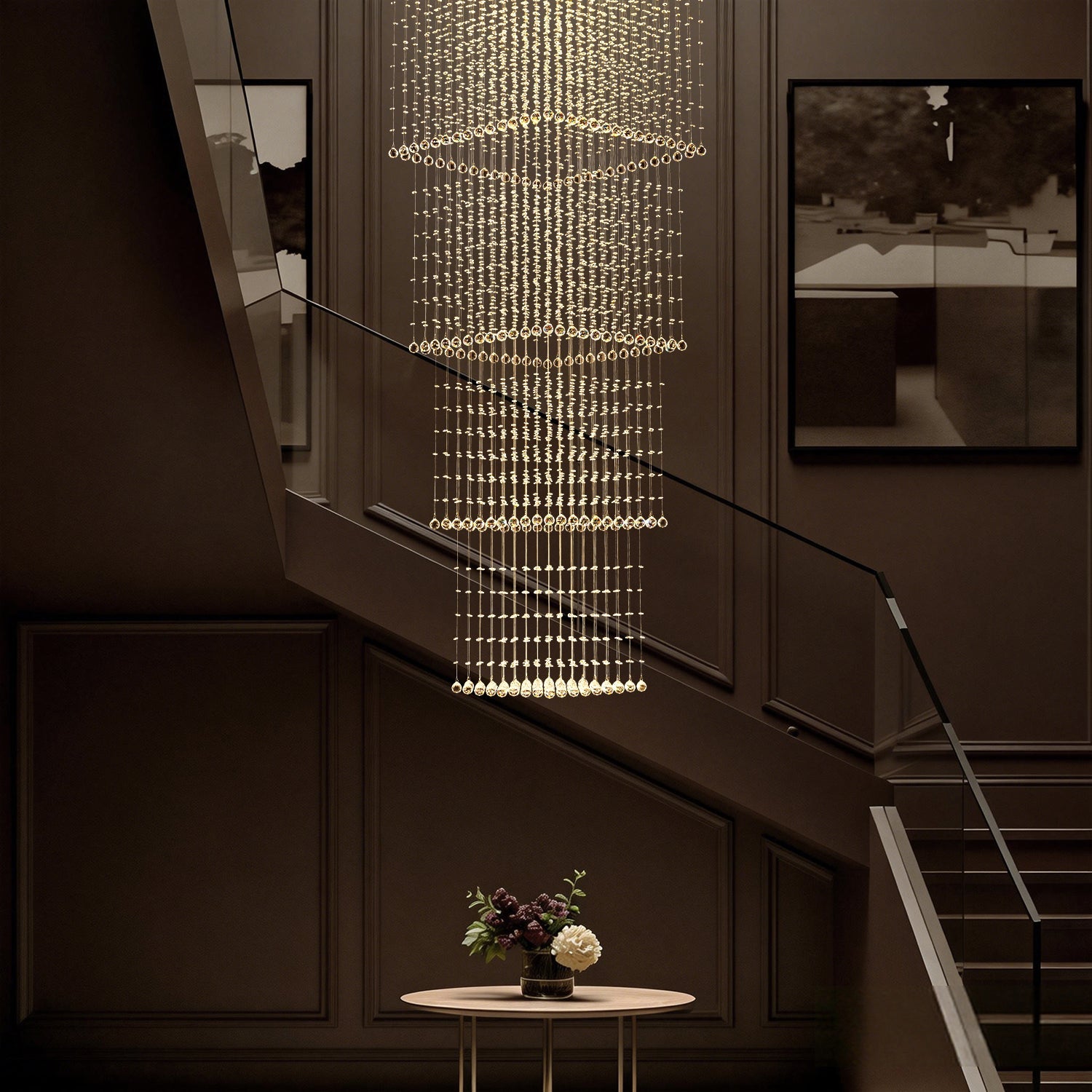 square-long-crystal-raindrop-chandelier-staircase-2_15318684-8603-4850-837a-8a19d4a0c5ae | Sofary Lighting