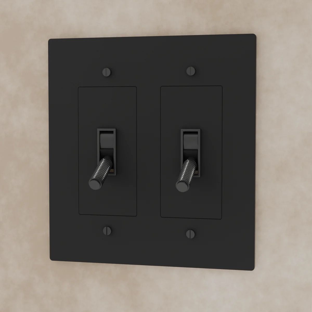 the-brass-toggle-switch-night-black-2-gang | Sofary Lighting