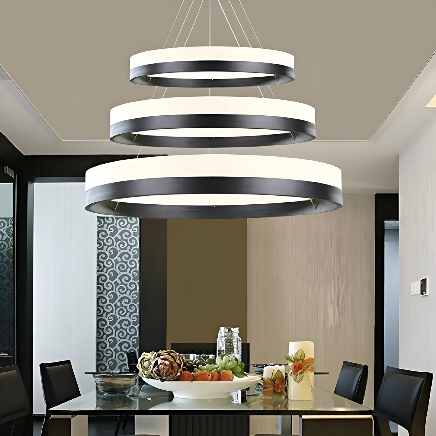Two Rings & Three Rings Pendant Light Fixture-dining-room-3|Sofary
