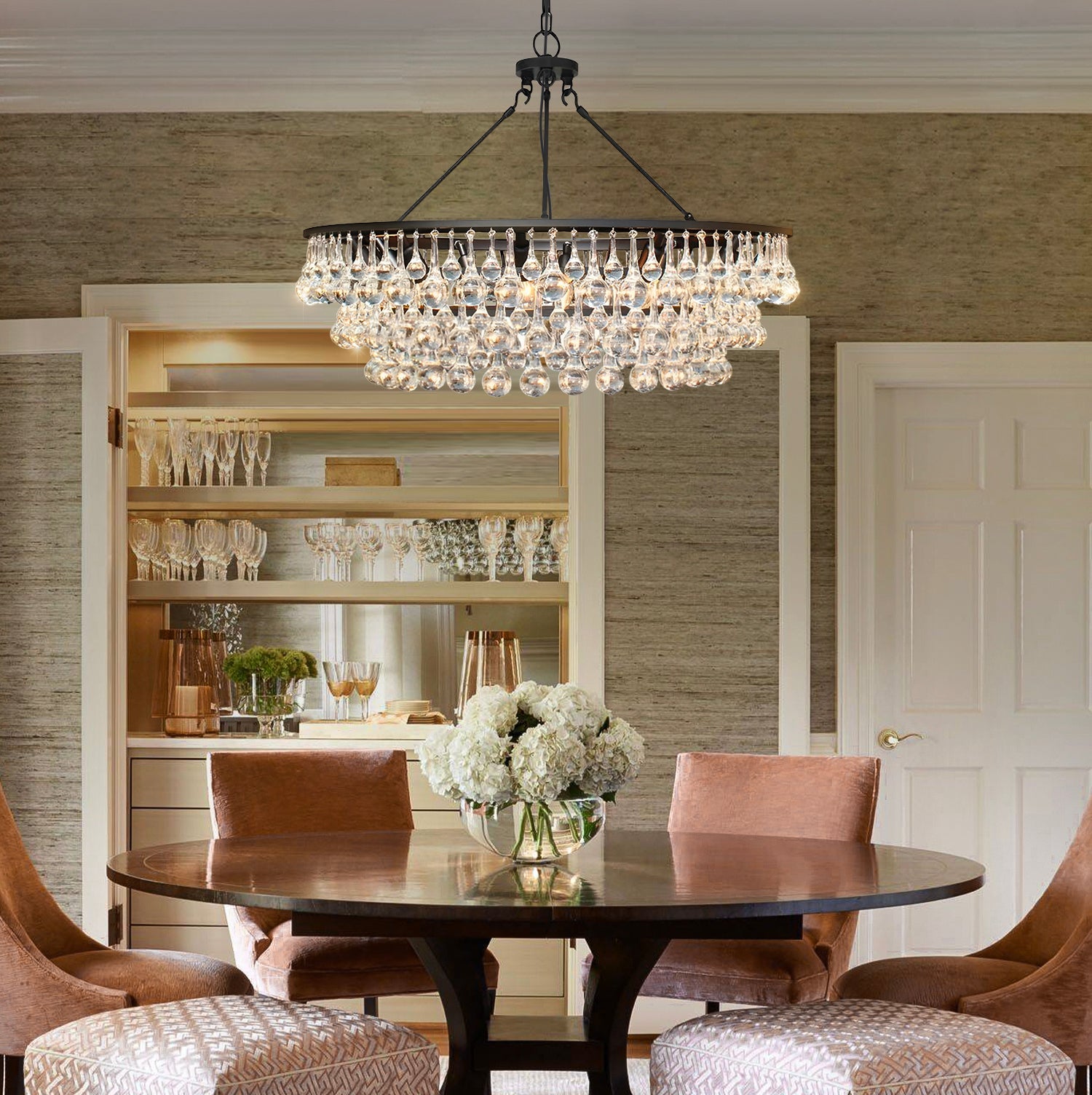 Unique Tiered Crystal Chandelier-dinging-room-3|Sofary