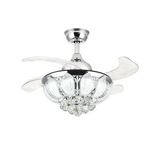 Crystal Fandelier with Lights and Retractable Blades