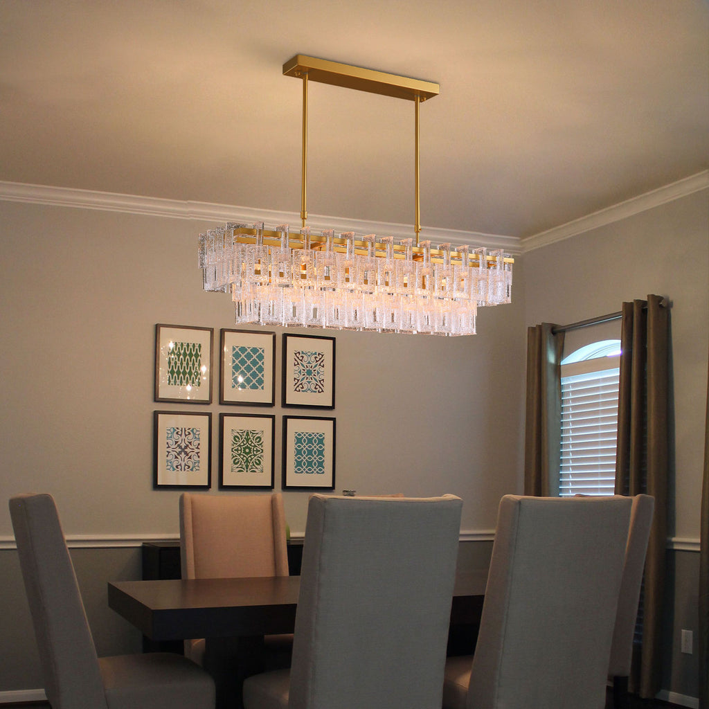 Crystal Rectangle Pendant Light
