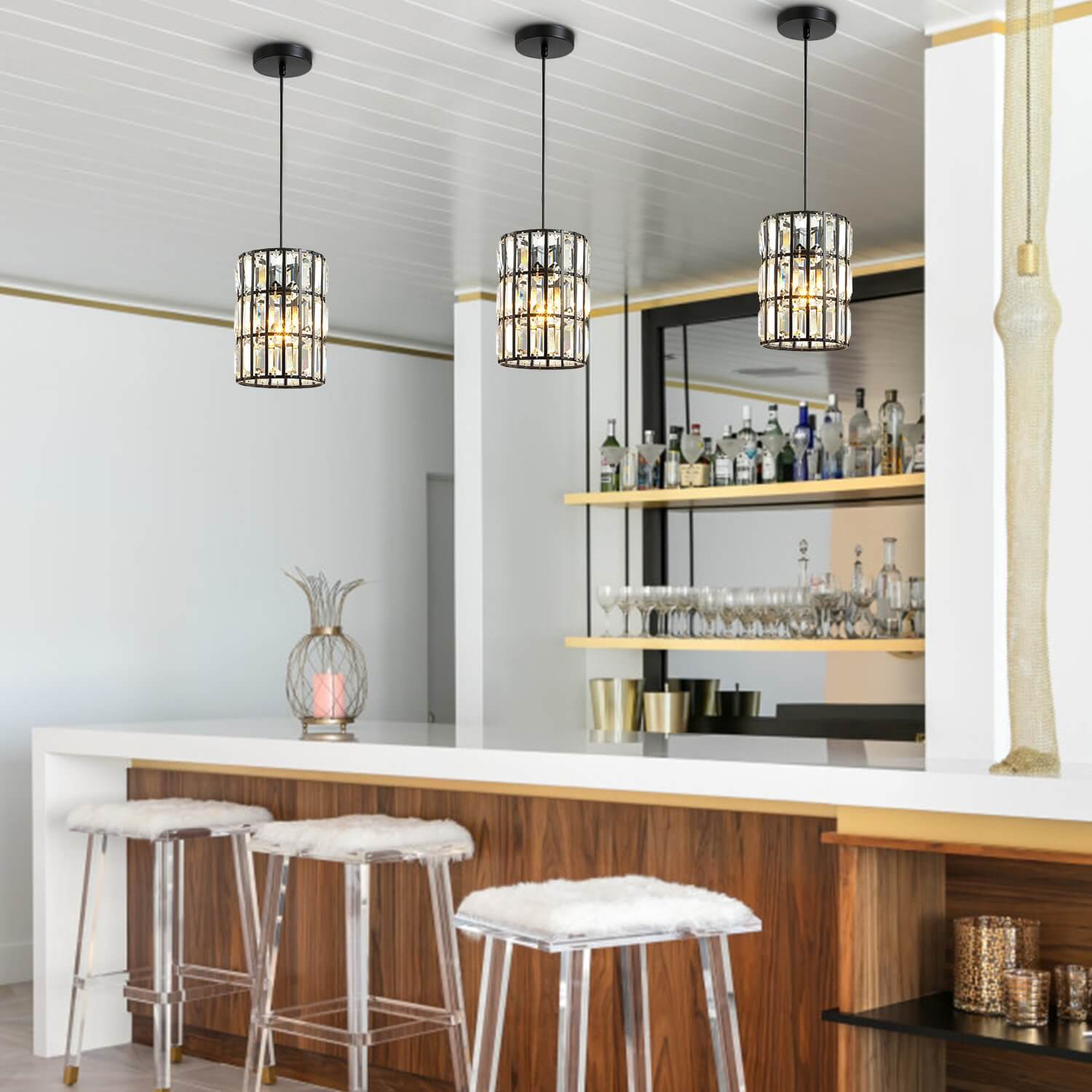 MOOONI-Modern-Chrome-Line-Crystal-Pendant-Light-Kitchen-Island