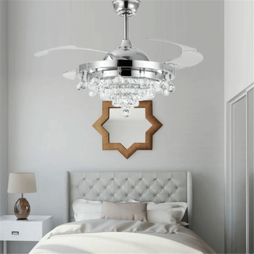 MOOONI-Modern-Chrome-Ceiling-Fan-Chandelier-Bedroom