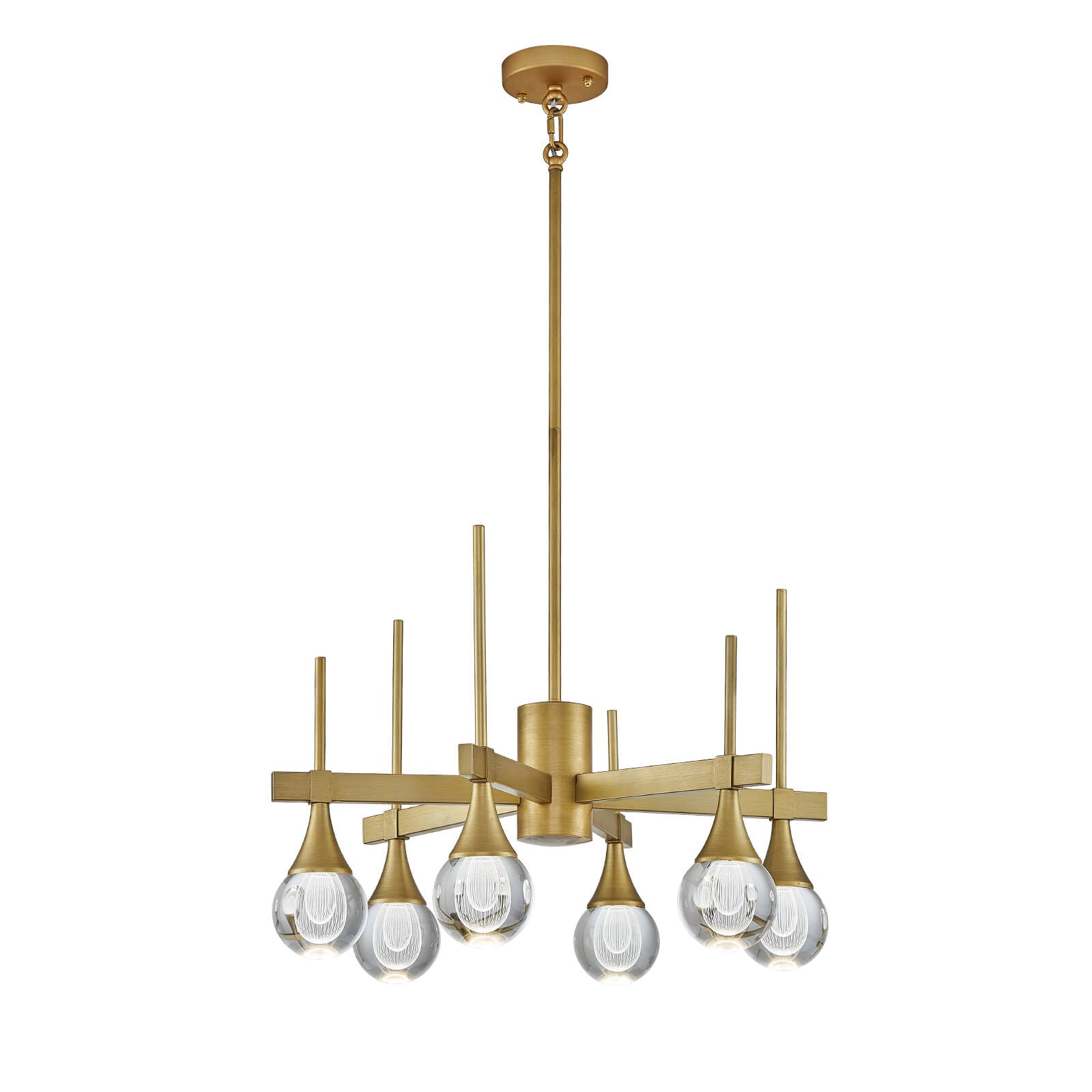 Sputnik 6 Lights Drop-shaped Globe Crystal Pandent Light