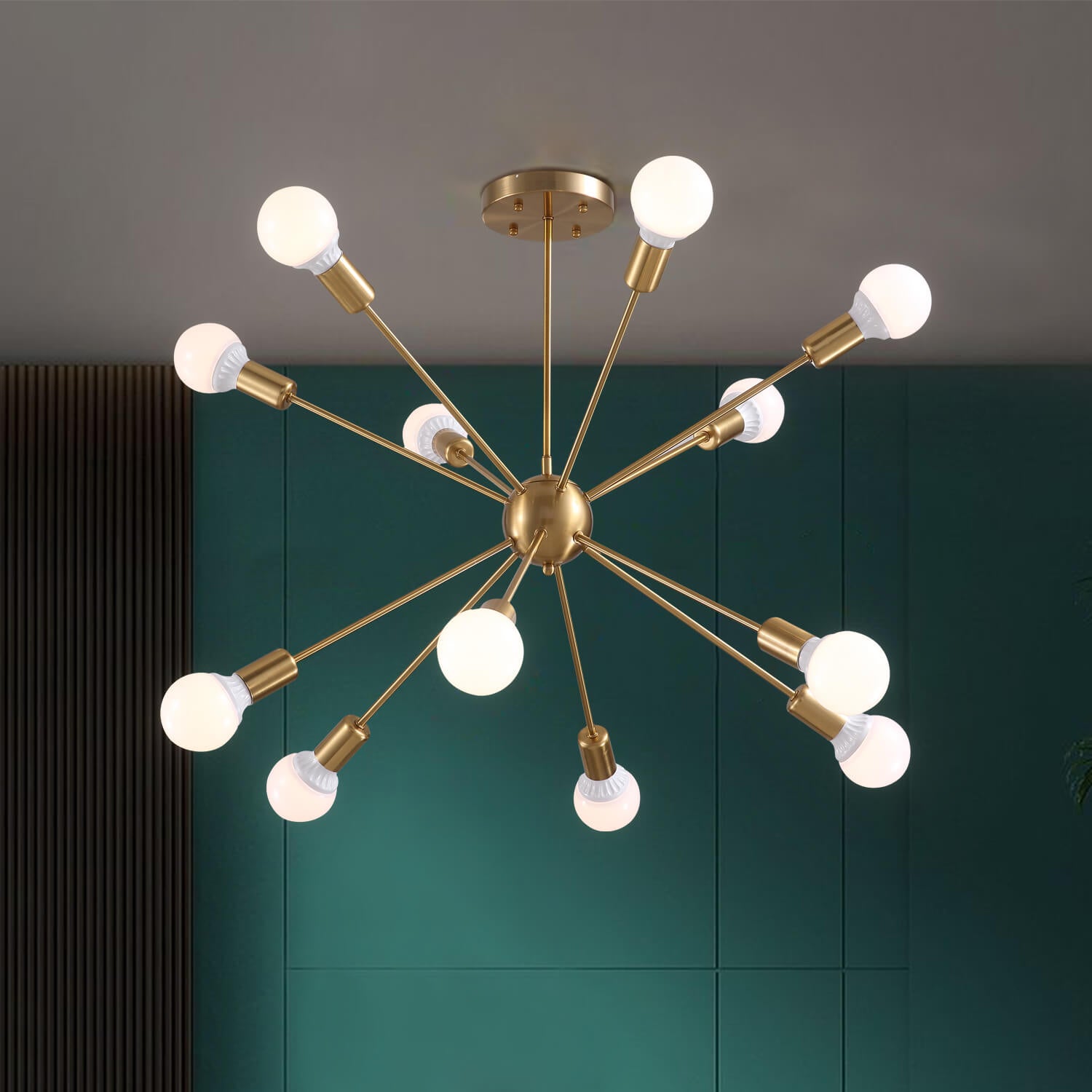 Sputnik Gold Globe 12 Lights Chandelier