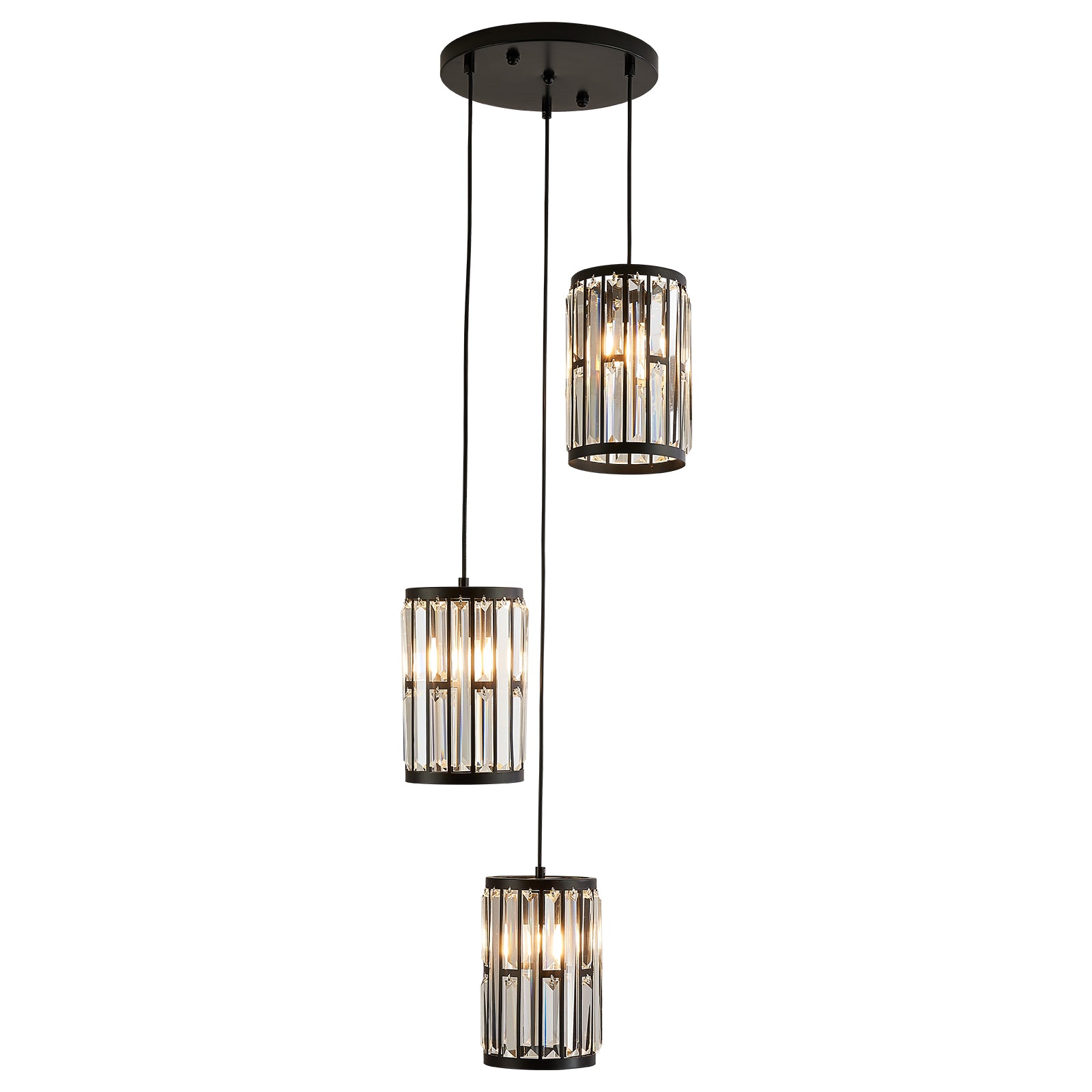 MOOONI-Vintage-Spiral-Matte-Black-Crystal-Chandelier