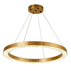 Crystal Gold Ring Pendant Light