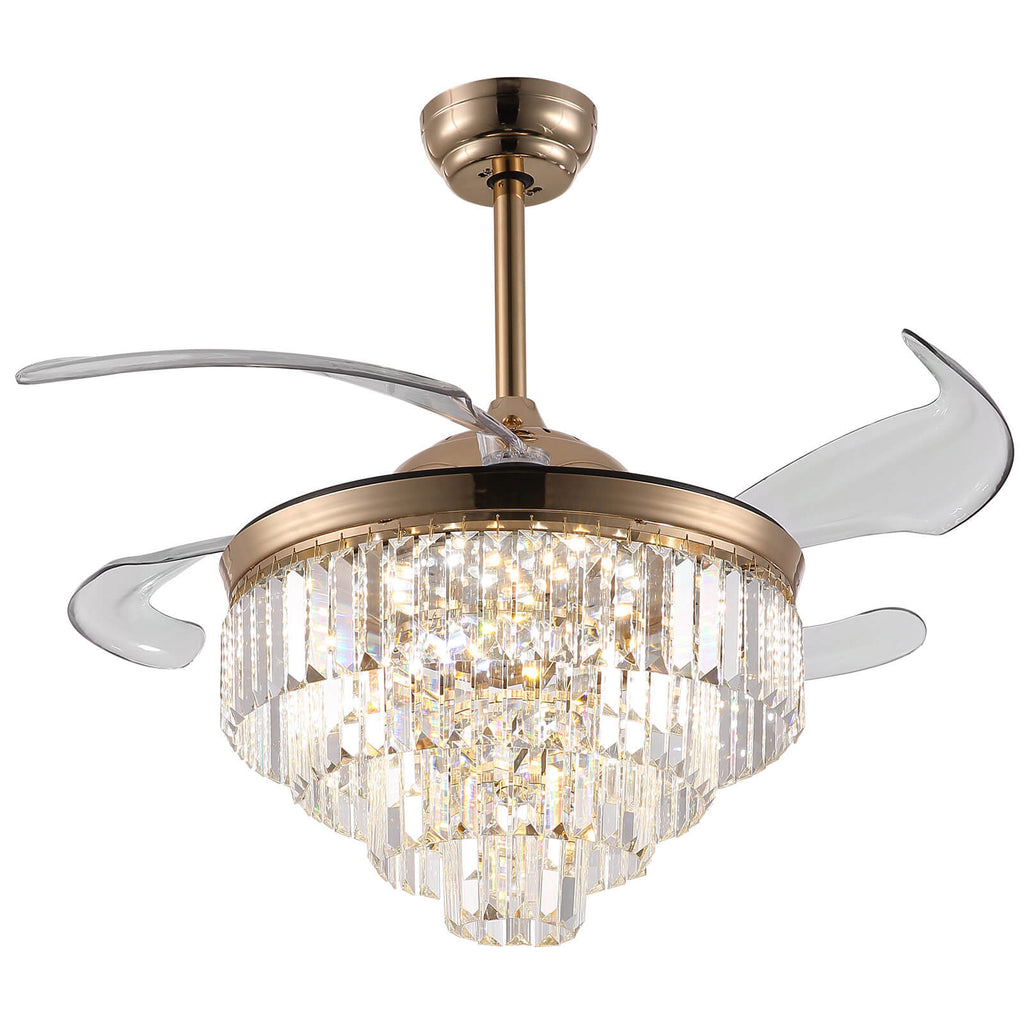 Top-Rated Crystal Gold Retractable l Fandelier