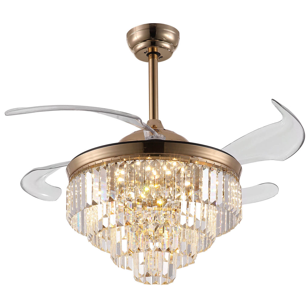 Top-Rated Crystal Gold Retractable l Fandelier