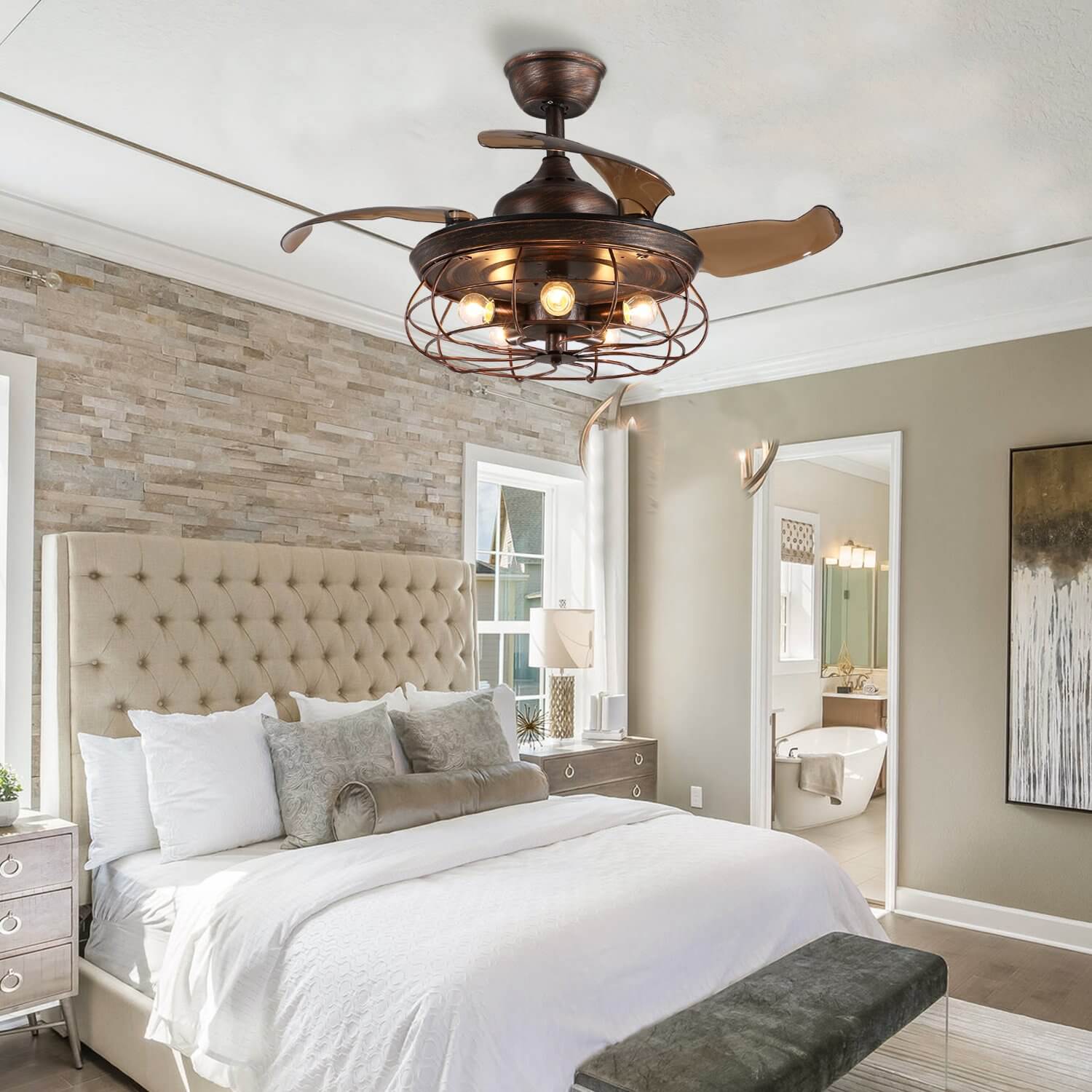 MOOONI-Ceiling-Fan-With-Light-Matte-Black-Industrial-Retractable-Fan-Bedroom