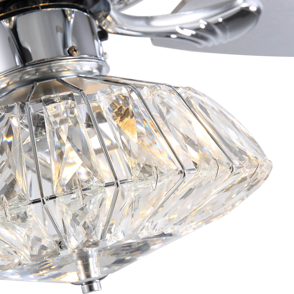 MOOONI-Ceiling-Fan-Light-Chrome-Trapezoidal-Crystal-Strip-Fandelier-50“-Lampshade