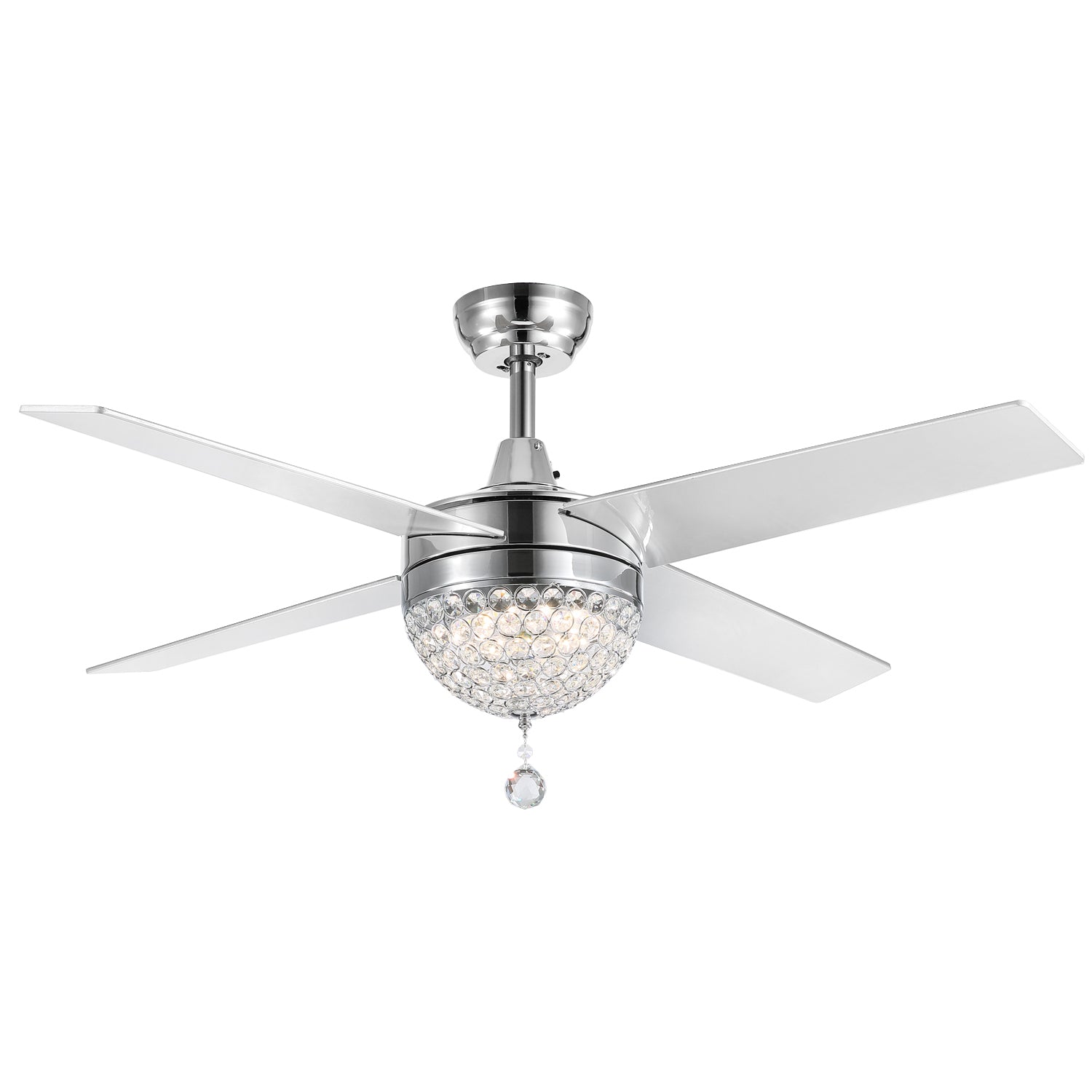 Polished Blades Ceiling Fan with Light