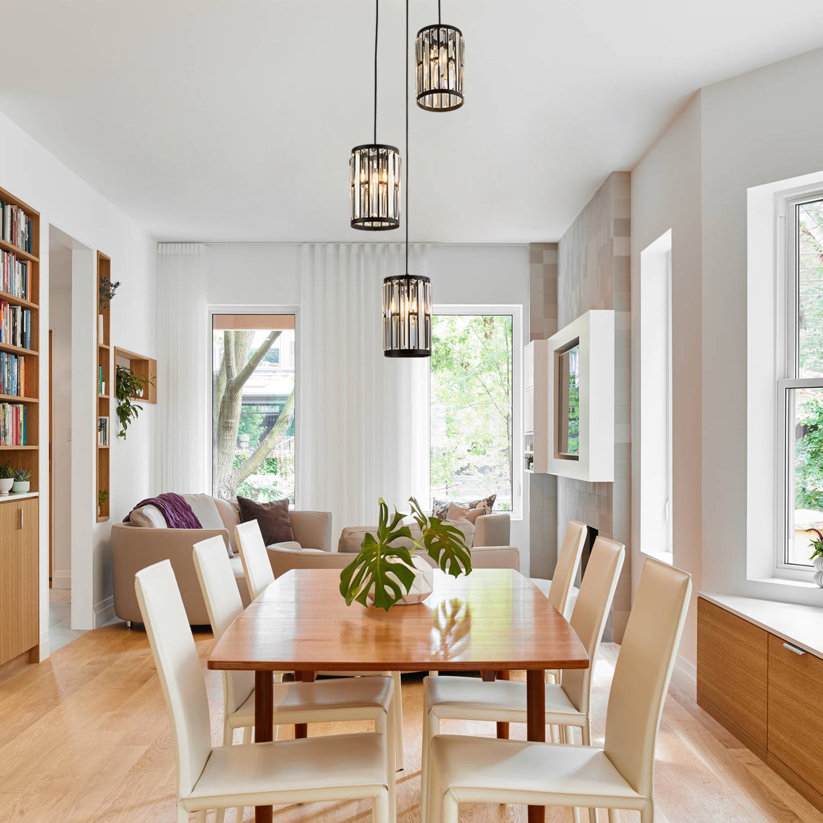 MOOONI-Vintage-Spiral-Matte-Black-Crystal-Chandelier-Dining-Room