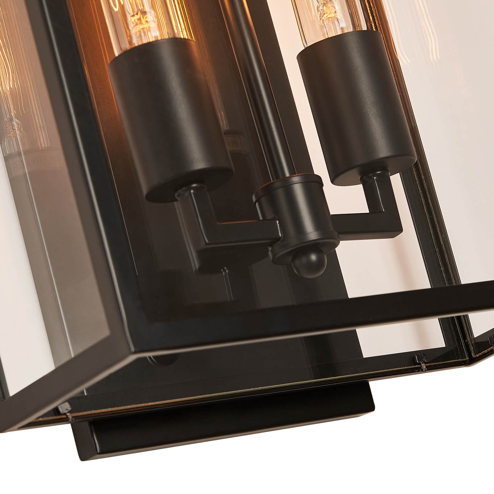 Moooni® Dumb Black Double End Glass Metal Frame Outdoor Wall Lamp