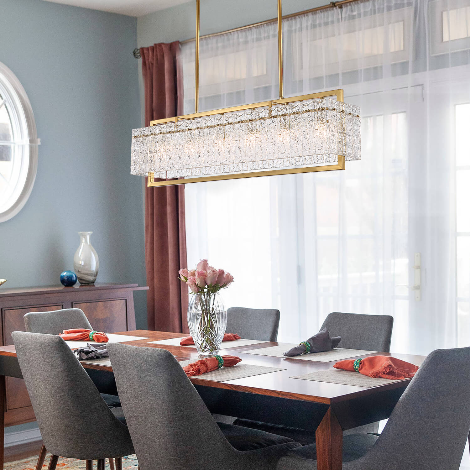 Modern-Gold-Rectangular-Metal-Frame-Crystal-Chandelier