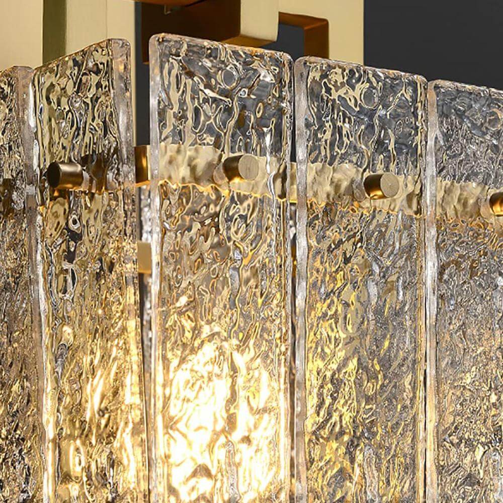 Modern-Gold-Square-Frame-Cracked-Glass-Lampshade-Pendant-Light