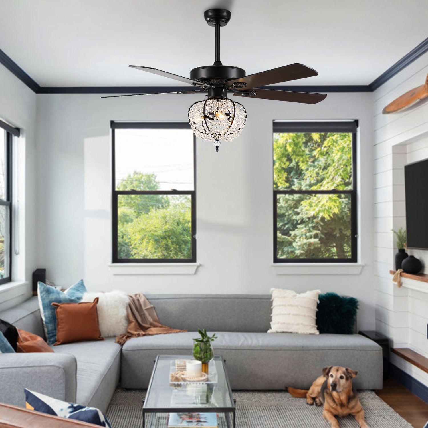 MOOONI-Ceiling-Fan-Light-Matte-Black-Industrial-Pumpkin-Pineapple-Beads-Fandelier-50“-Living-Room