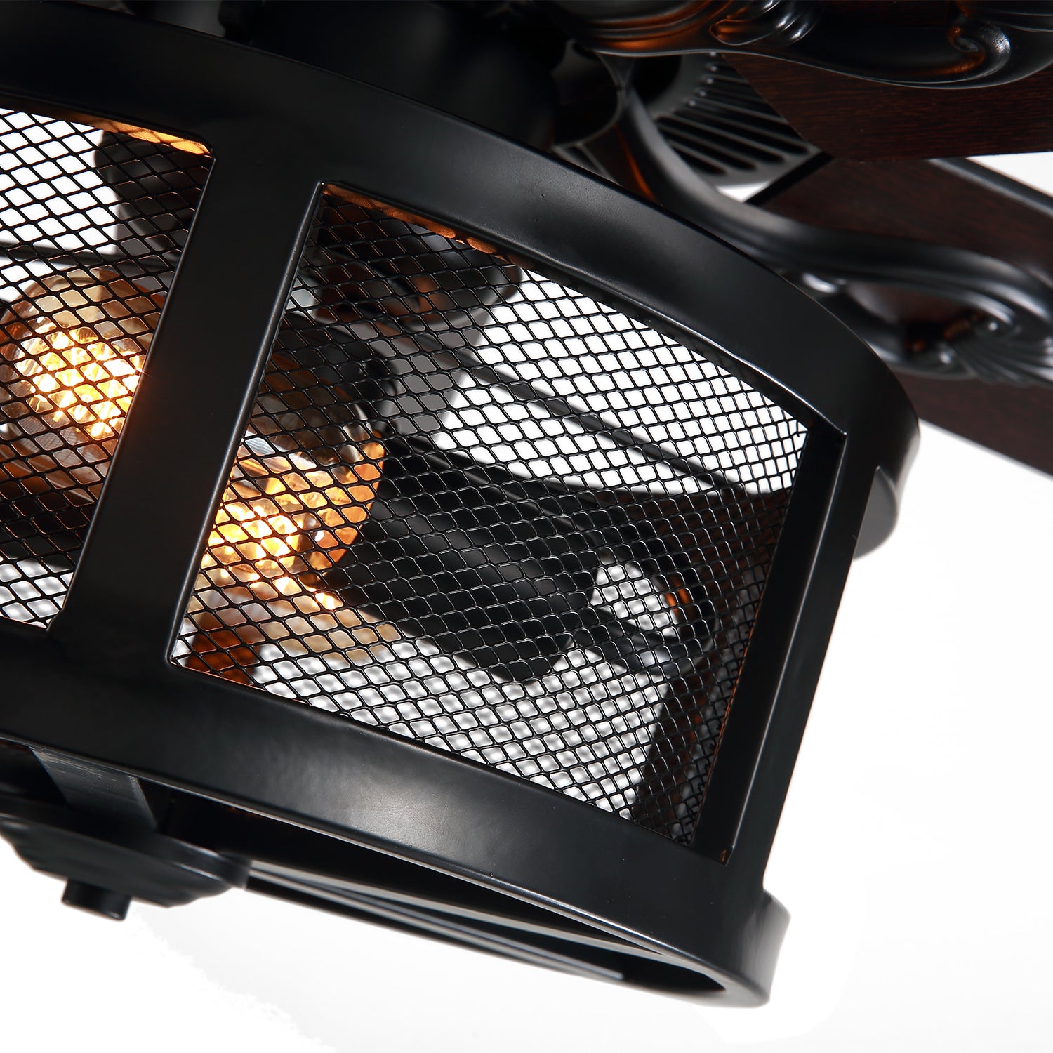 MOOONI-Ceiling-Fan-Light-Matte-Black-Vintage-Drum-Screen-Living-Room-Ceiling-Fan-50“-Lampshade