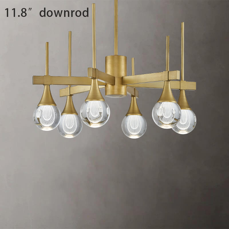 Sputnik 6 Lights Drop-shaped Globe Crystal Pandent Light