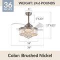 Classic Brushed Nickel Retractable All-in-One Fandelier