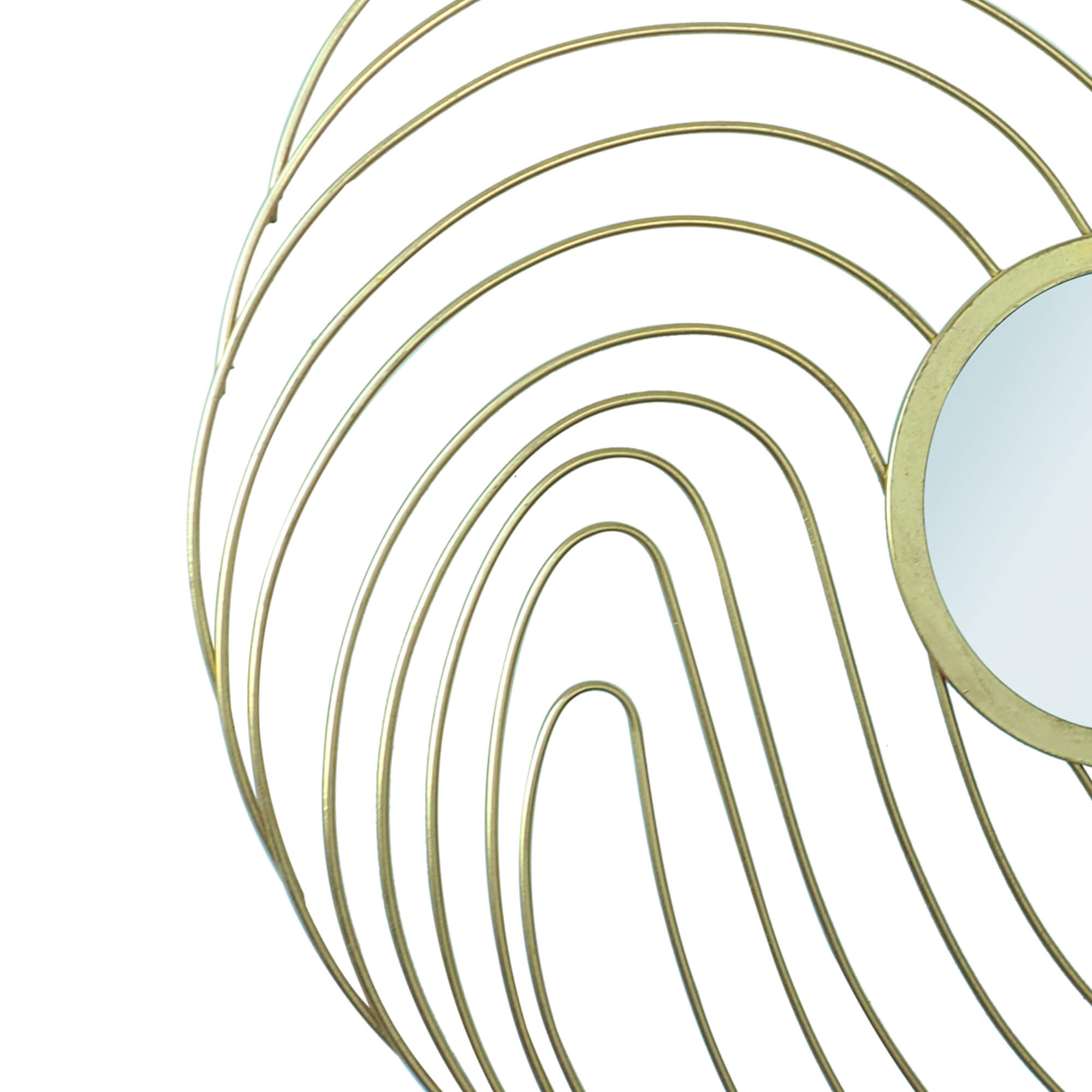 Modern-Spiral-Gold-Metal-Frame-Round -Wall-Mirror