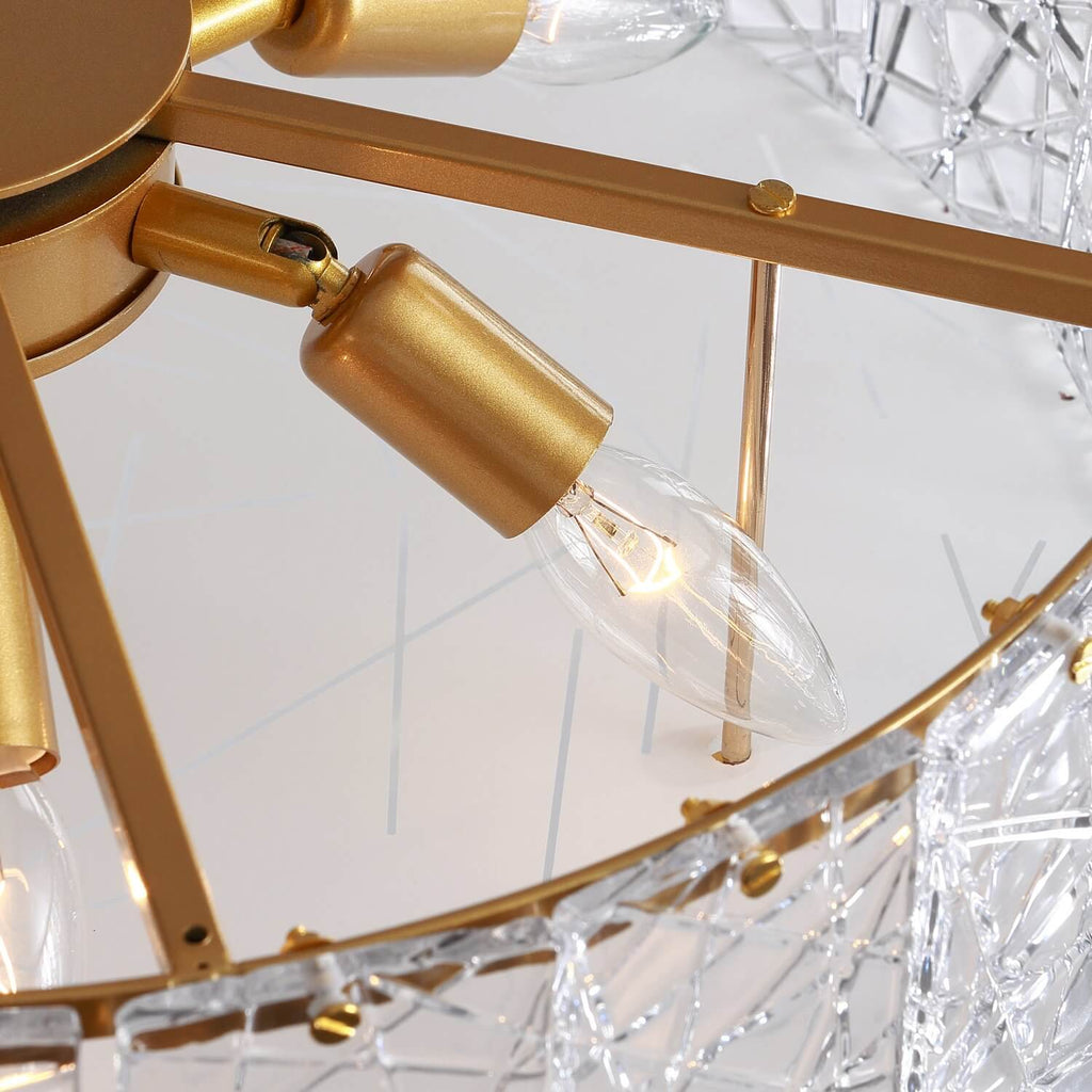 Modern-Gold-Round-Metal-Frame-Pendant-Light