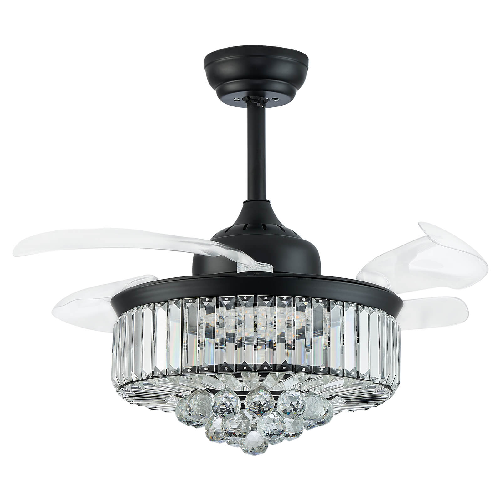 Classic Brushed Nickel Retractable All-in-One Fandelier