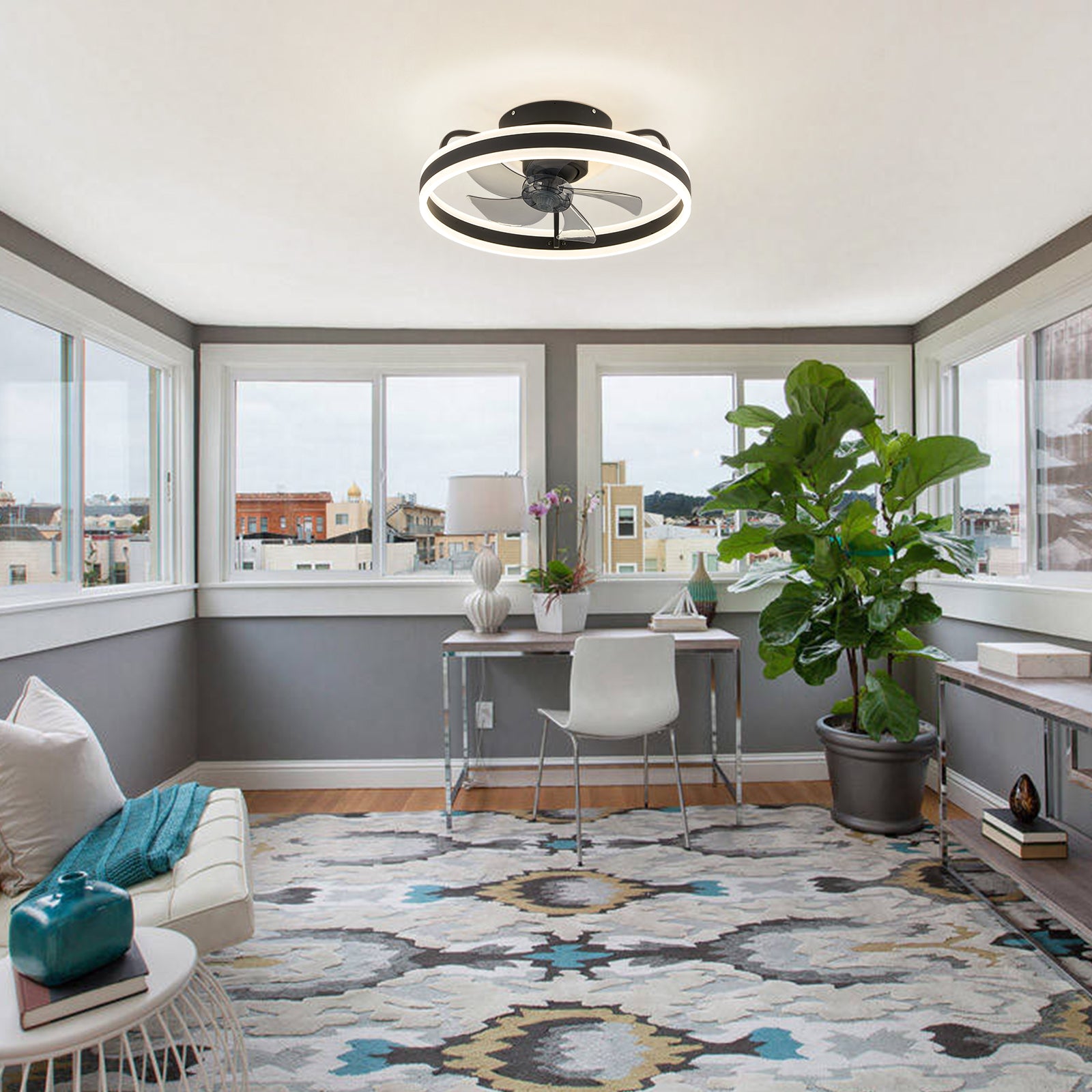 Contemporary 360° Rotatable Circle Acrylic Fandelier