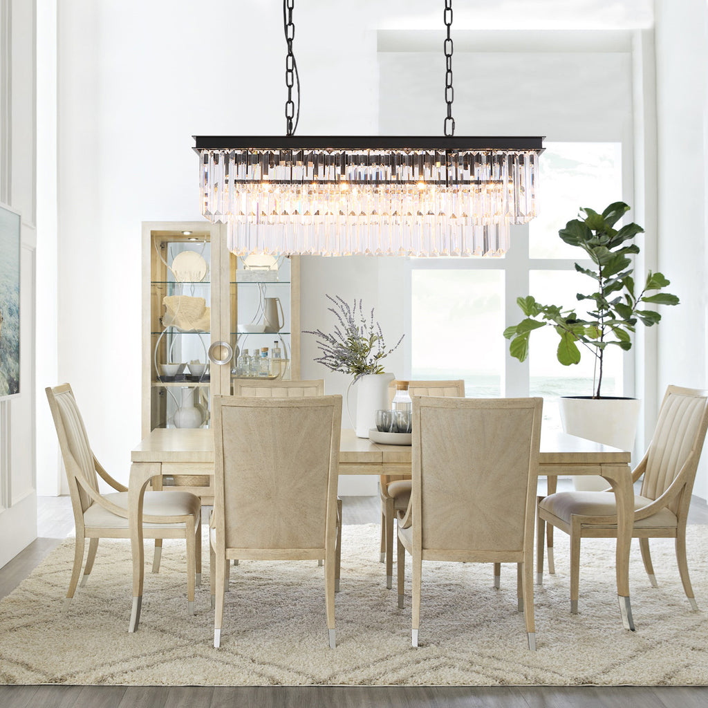Modern-Matte-Black-Black-Rectangular-Metal-Frame-Crystal-Chandelier-Dining-Room