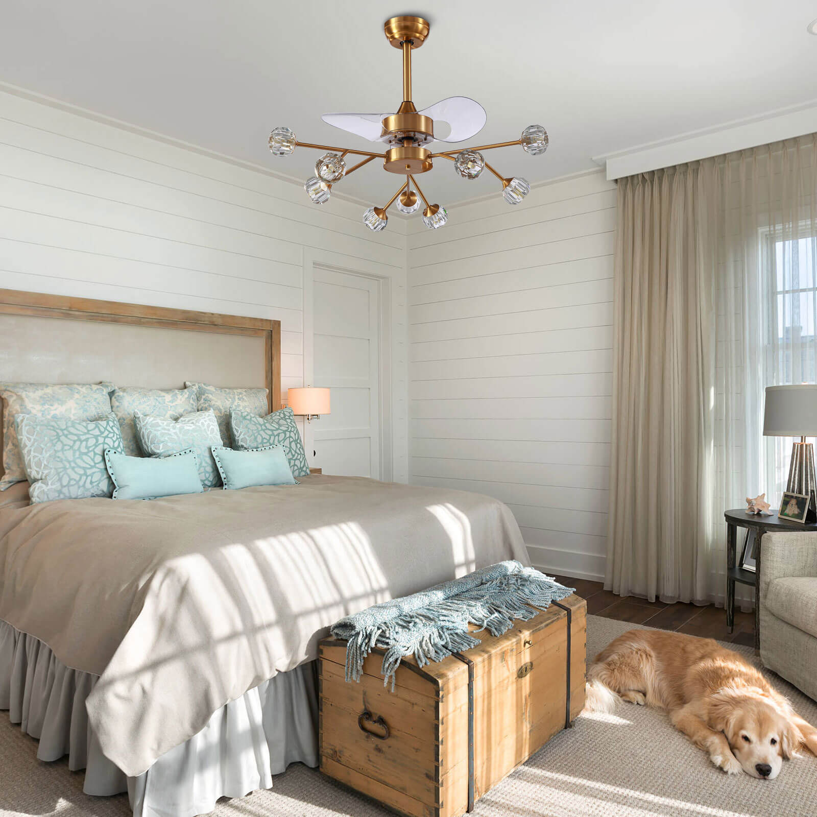 MOOONI-Ceiling-Fan-Chandelier-Vintage-Bronze-Sputnik-Crystal -Fandelier-9-Lights-Bedroom