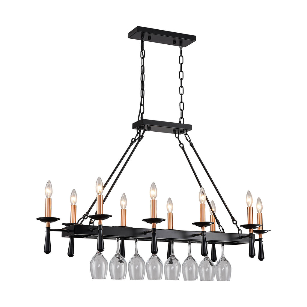 Rustic Candelabra Black Iron Frame Chandelier