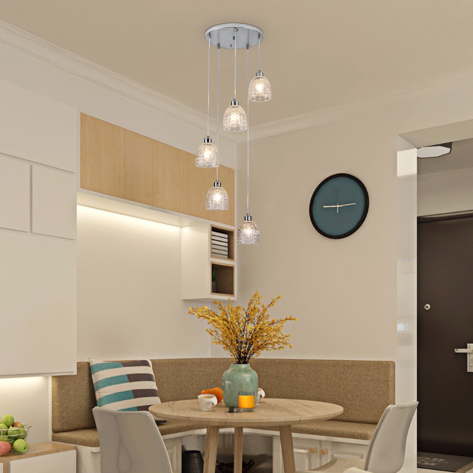 Spiral Iceberg Geometric Glass Chandelier